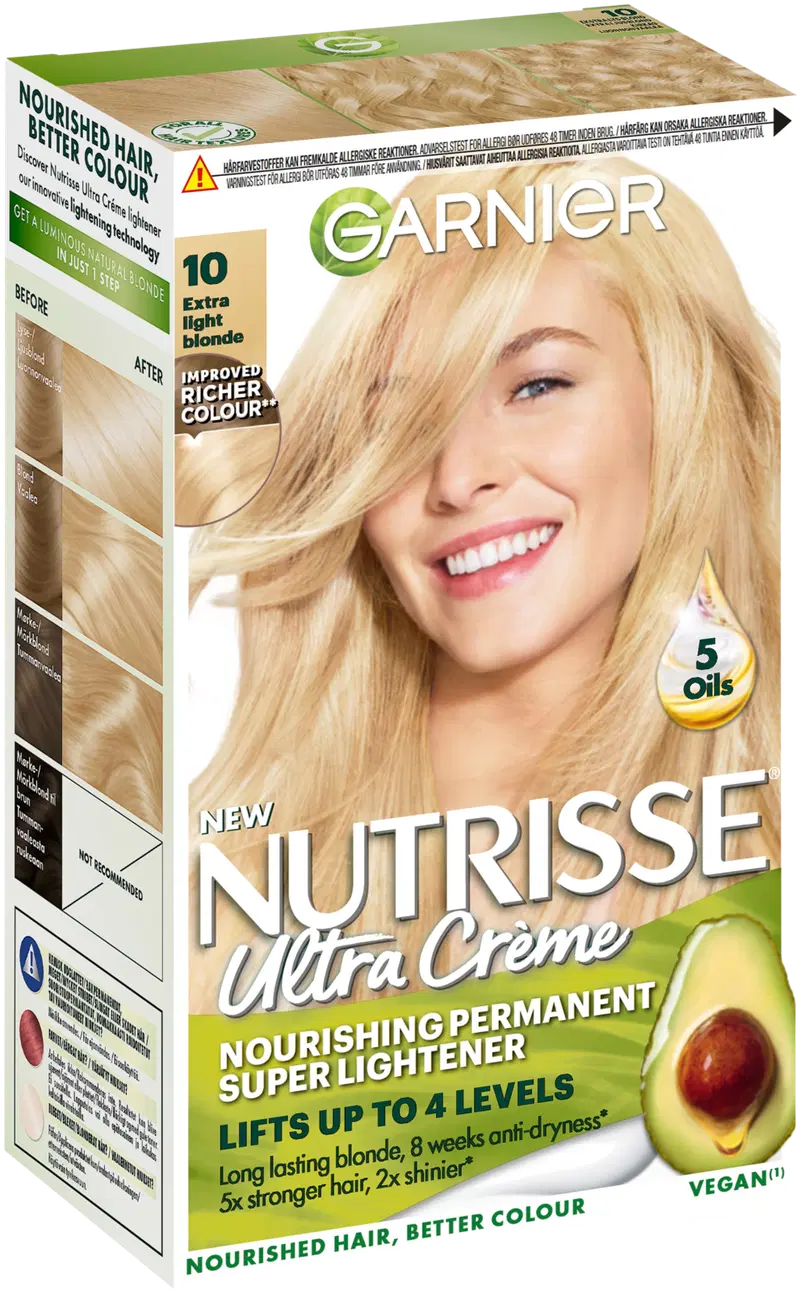 Garnier Nutrisse Ultra Creme 10.0 Экстра осветленный блондин очень яркий светлый перманентный цвет 1 шт. (цвет Экстра-светлый блондин)