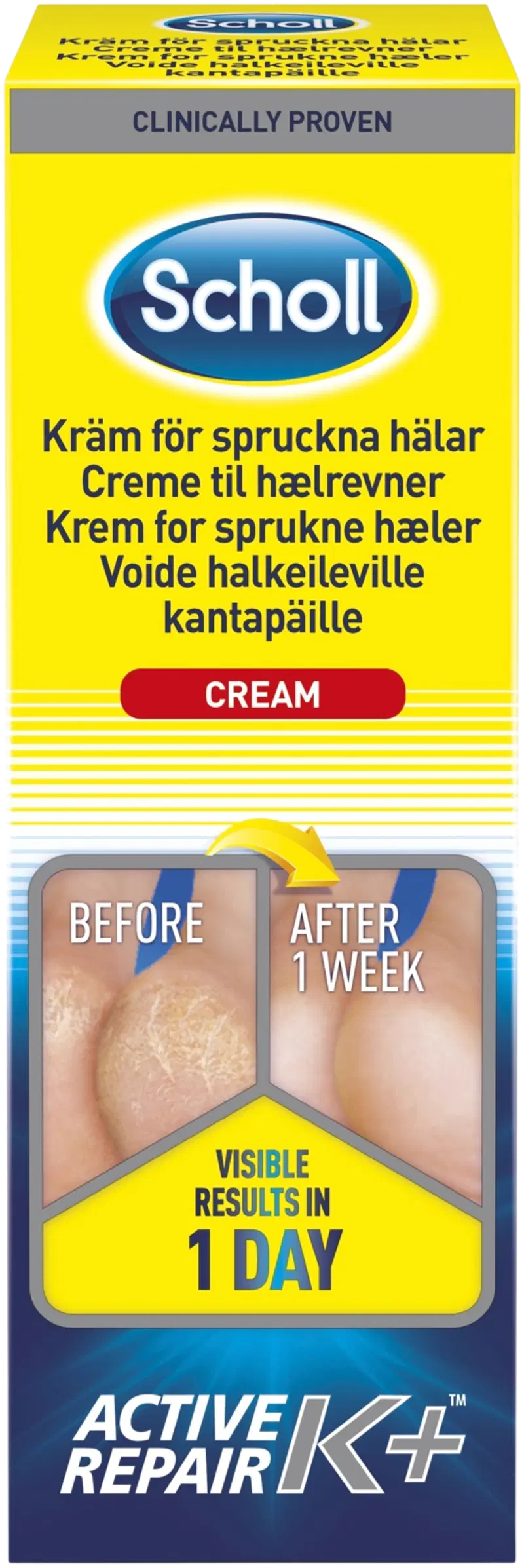 Scholl Active Repair K+ Крем для потрескавшихся пяток 60 мл
