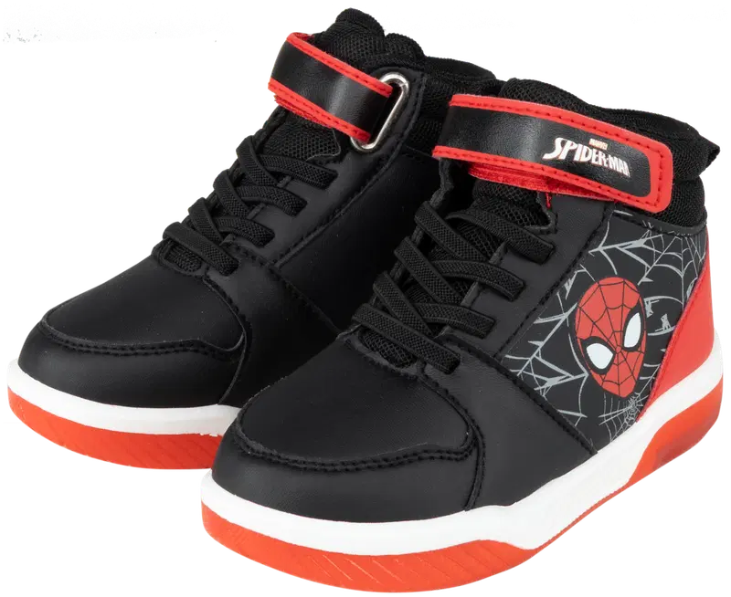 Детские кроссовки средней длины с блестками Spider-Man SP01433 (размер 25, цвет ЧЕРНЫЙ/КРАСНЫЙ)