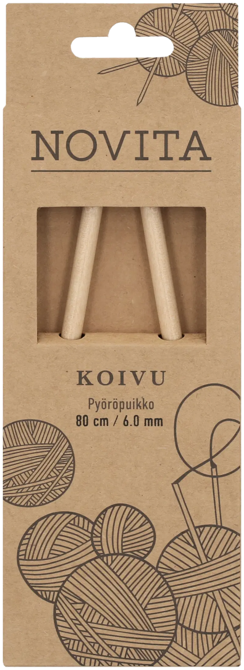 Novita Палочка круглая березовая 80см - 6мм