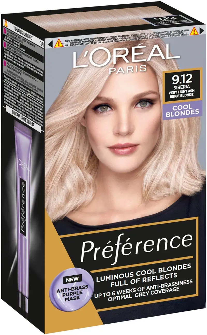 L'Oréal Paris Preference 9.12 Сибирь перламутровый перламутровый светлый перламутровый цвет 1шт (цвет Светлый жемчужно-пепельный)