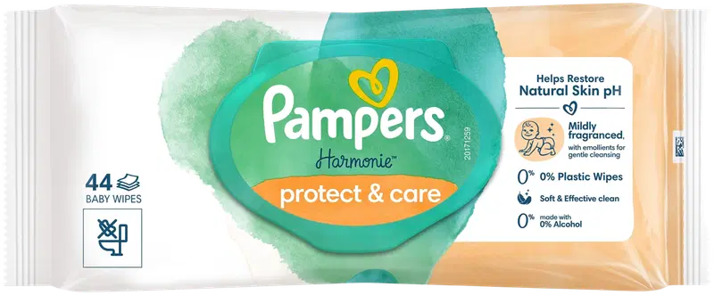 Чистящие полотенца Pampers Harmonie Protect & Care, 44 шт.