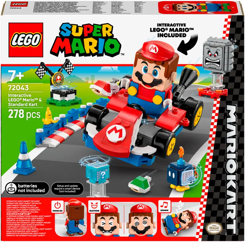 LEGO Super Mario 72043 Mario Kart™ — интерактивный LEGO® Mario™ и стандартный карт