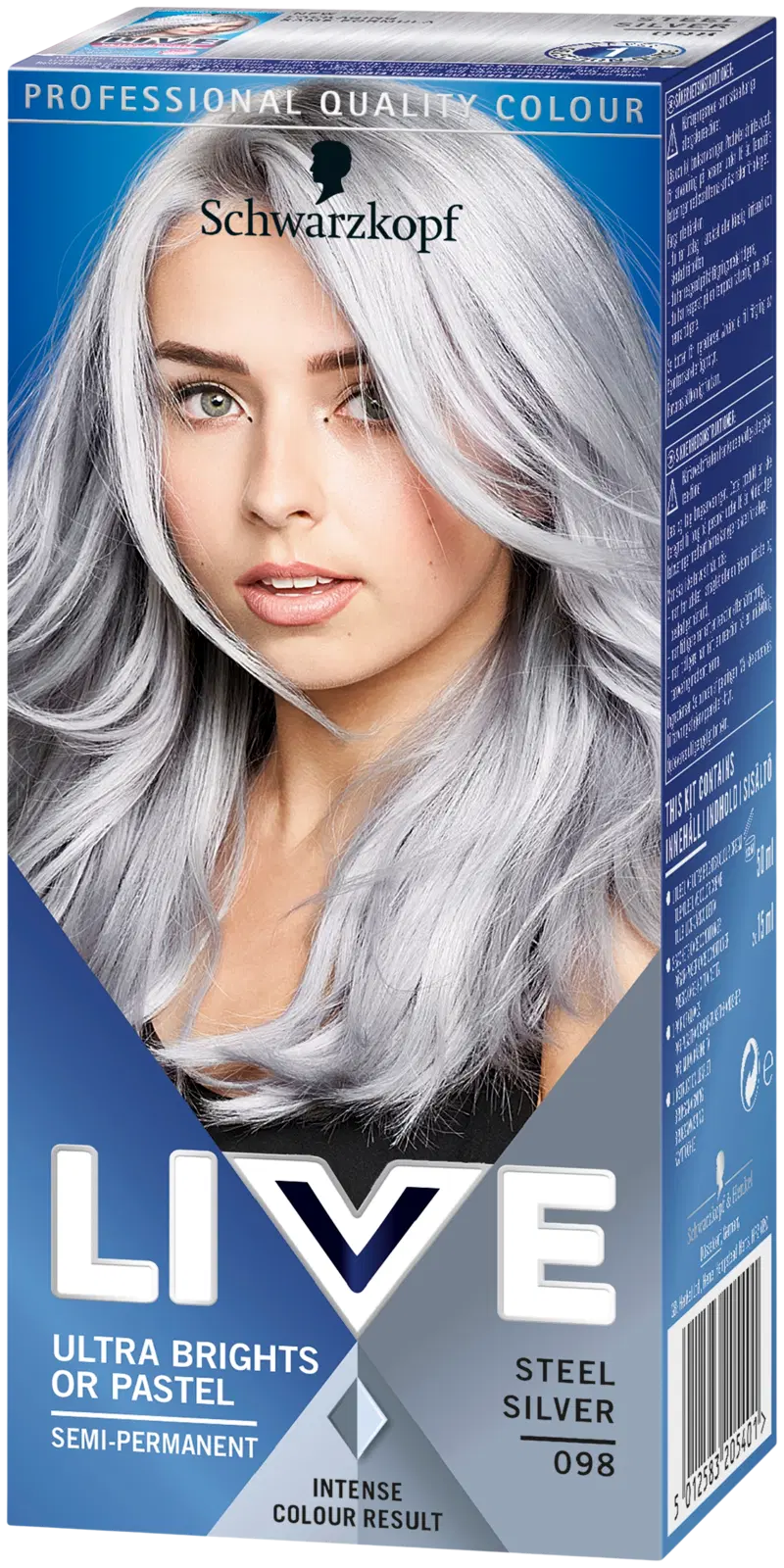 Краска для волос Schwarzkopf LIVE Ultra Brights 98 Steel Silver (цвет 98 Сталь серебро)