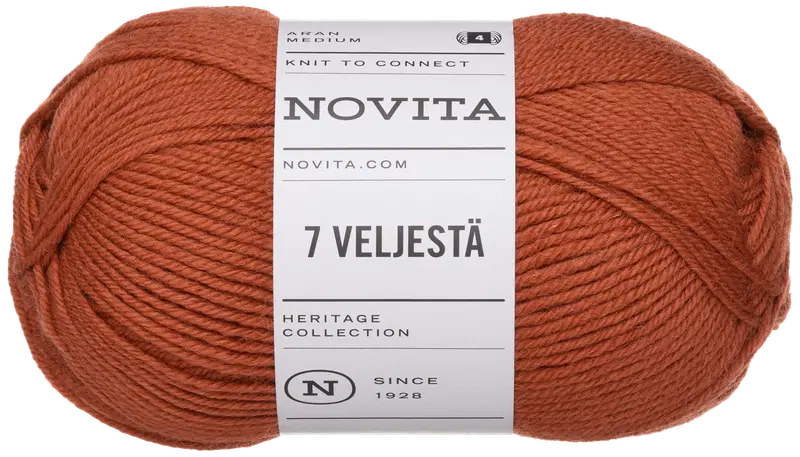 Пряжа Novita 7 от Velje 100г рябина 644 (цвет рябина)
