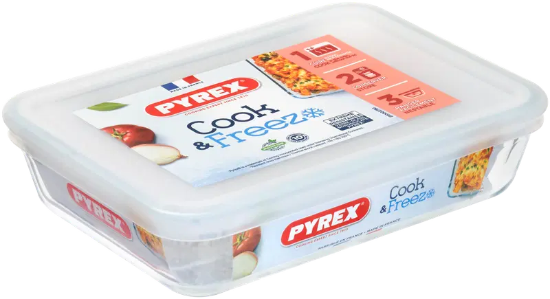 Стеклянная посуда Pyrex Cook & Freeze с крышкой 19х14см. (цвет Прозрачный)