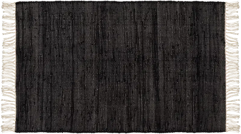 Домашний хлопковый ковер Thakurgaon 80 x 150 см черный (цвет черный уток/беловатая основа)