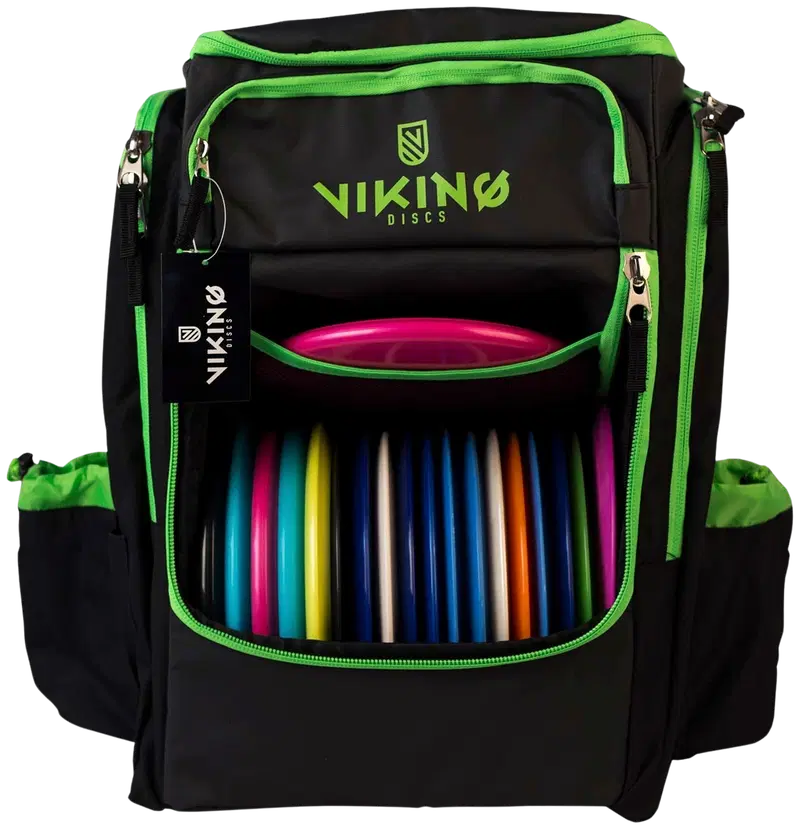 Рюкзак для фрисби-гольфа Viking Discs Tour Bag (цвет Черный/Лайм)