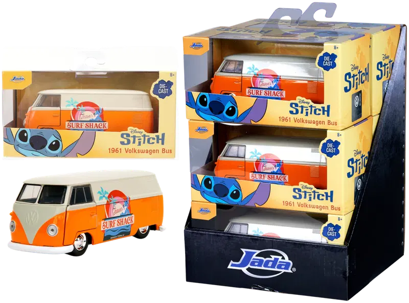Jada Stitch Автобус VW 1961 года, литье под давлением, 13,5 см, масштаб 1:32