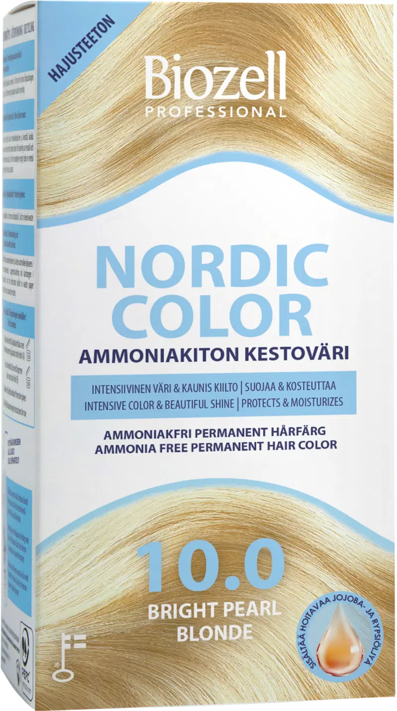 Biozell Professional Nordic Color перманентная краска без аммиака Bright Pearl Blonde 10,0 2x60 мл
