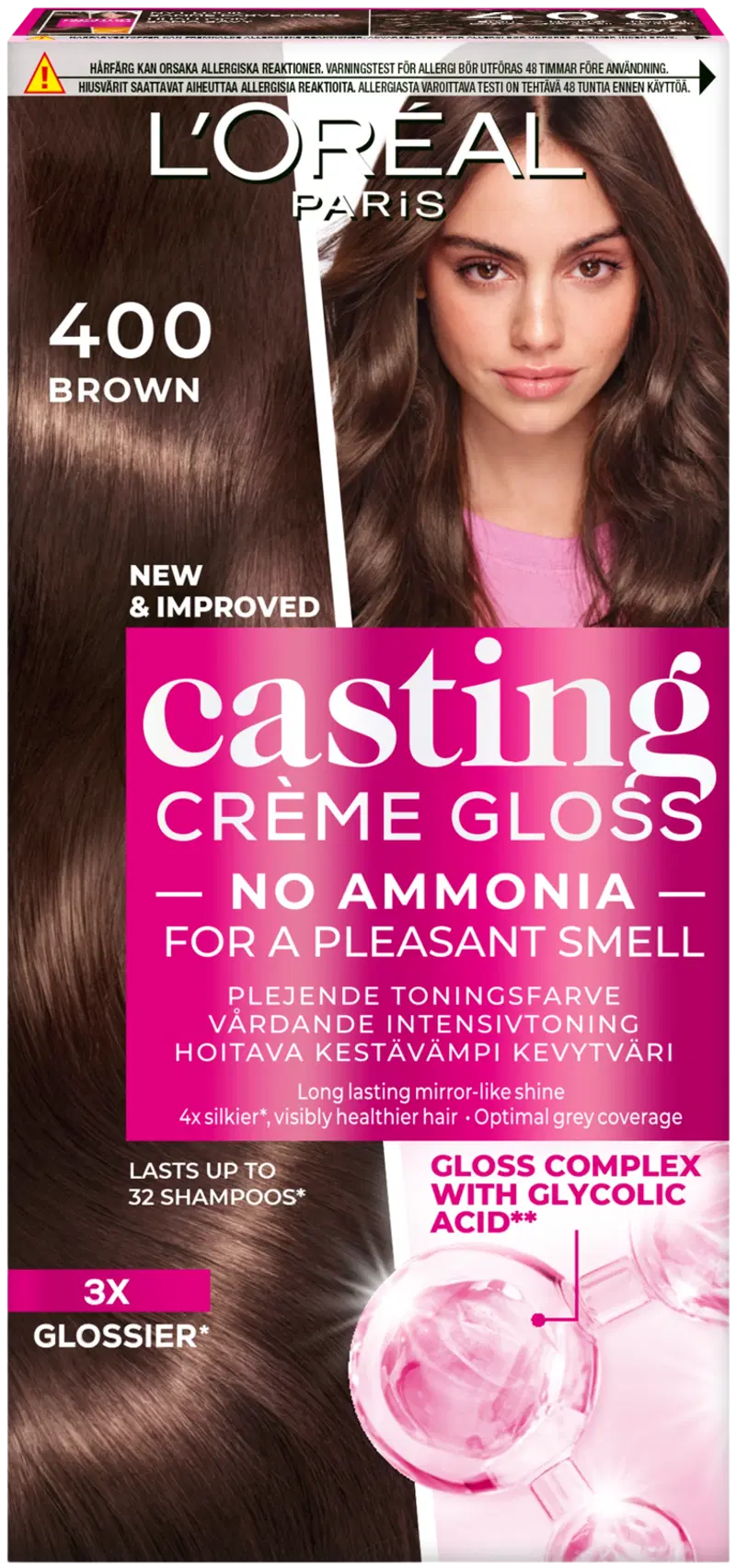 L'Oréal Paris Casting Crème Gloss 400 Коричневый Средне-коричневый светлый цвет 1шт (цвет Коричневый)