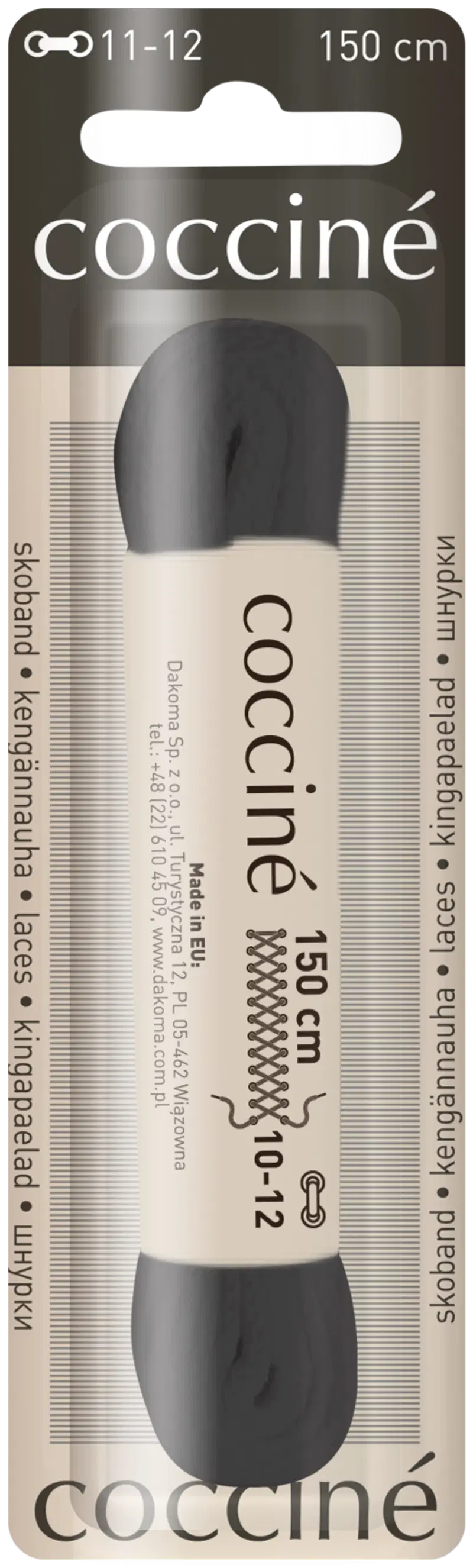 Шнурок Coccine 150 см, черный