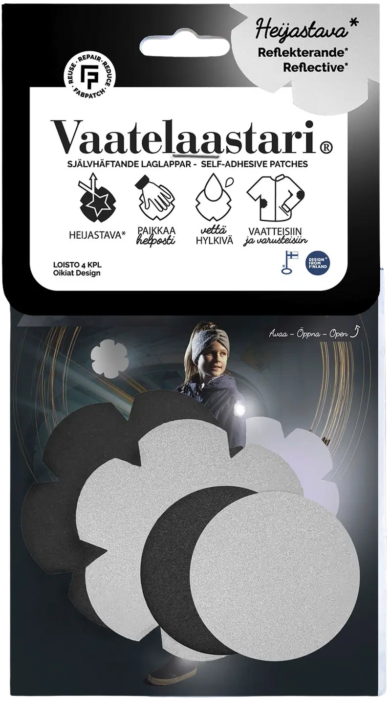FabPatch Clothing Patch, Loisto - легкий втирающийся текстильный пластырь. (цвет черный/серый)