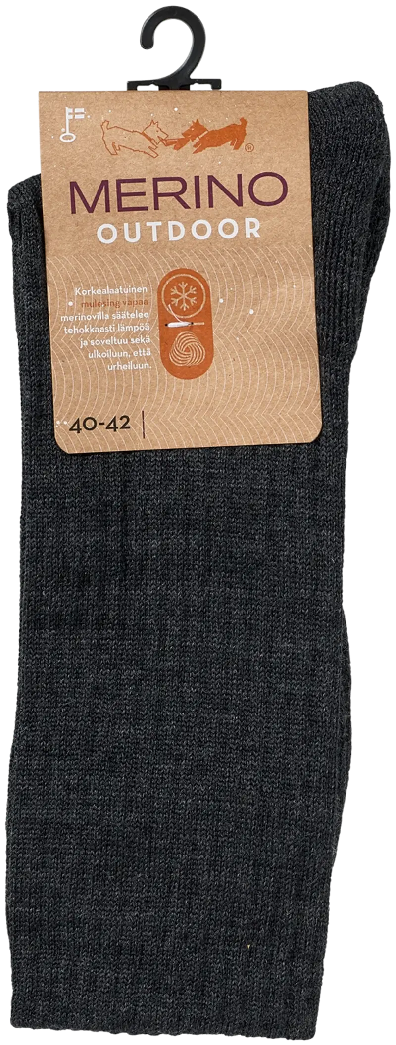 Мужские уличные носки Binoste из мериносовой шерсти 60988 (размер 40-42, цвет ЧЕРНЫЙ)