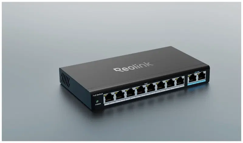 Reolink 10-портовый коммутатор PoE с управлением питанием PoE 120 Вт Черный