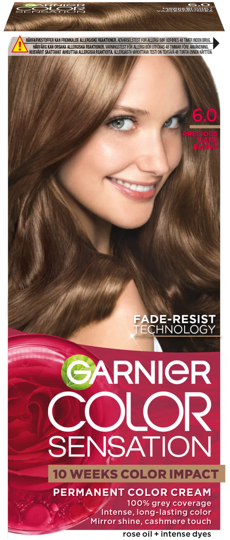 Garnier Color Sensation 6.0 Precious Dark Blond Светло-коричневый перманентный цвет 1шт (цвет Драгоценный темно-русый)