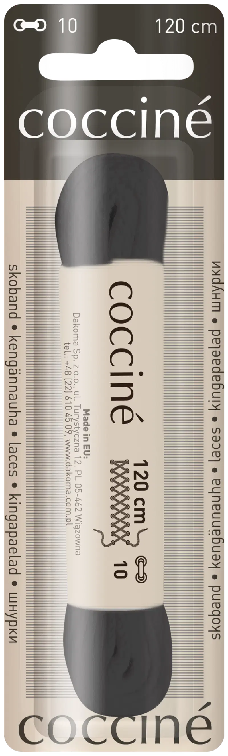 Шнурок Coccine 120 см, черный