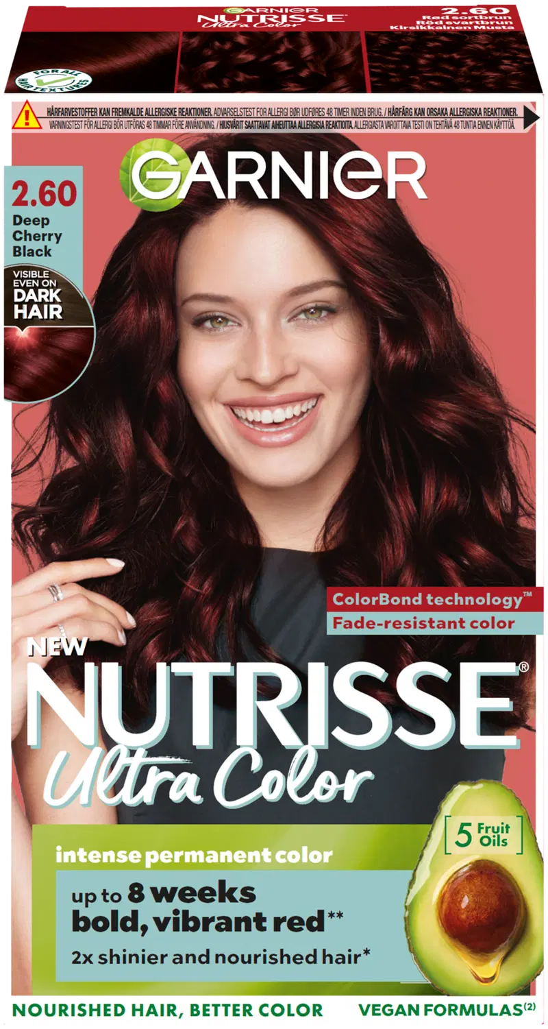 Garnier Nutrisse 2.60 Ultra Color Cherry Black перманентная краска 1шт (цвет Ультра Цвет Вишневый Черный)