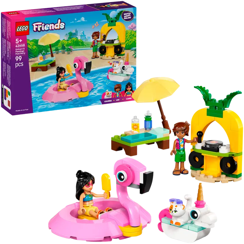 LEGO® Friends 42658 Вечеринка у бассейна — Единорог и фламинго