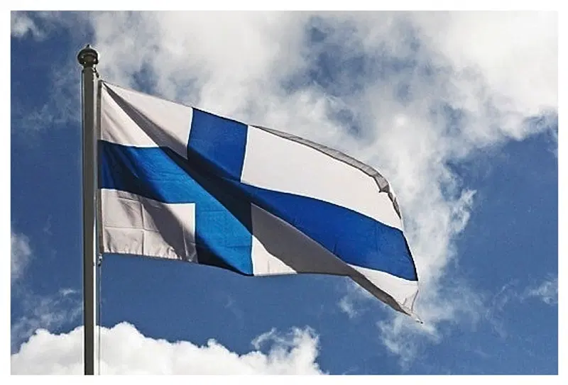 Flagmore Флаг Финляндии № 8, вязаный флаг 125x204см