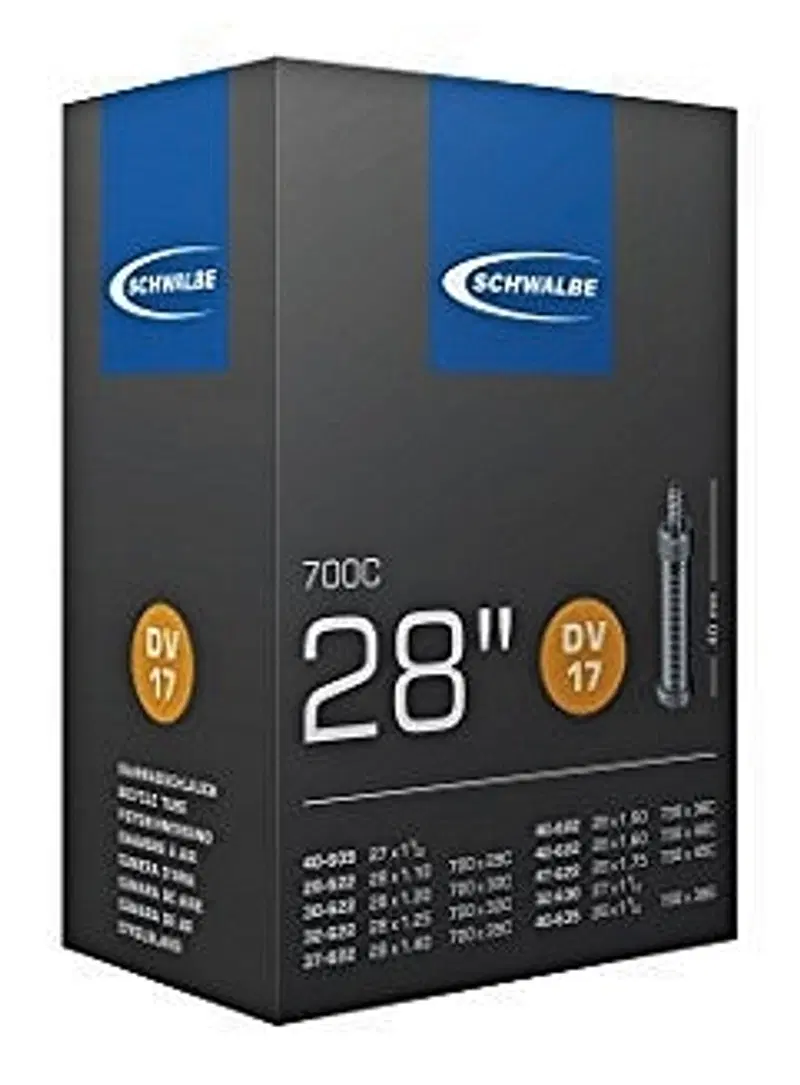 Велосипедная камера Schwalbe 28" 40/62-622 dv19 40мм (цвет ЧЕРНЫЙ)