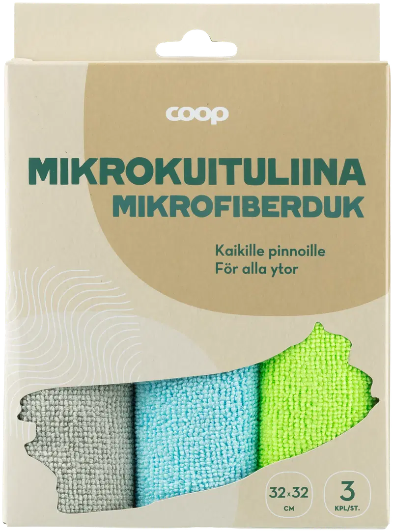 Салфетка из микрофибры Coop 3 шт.