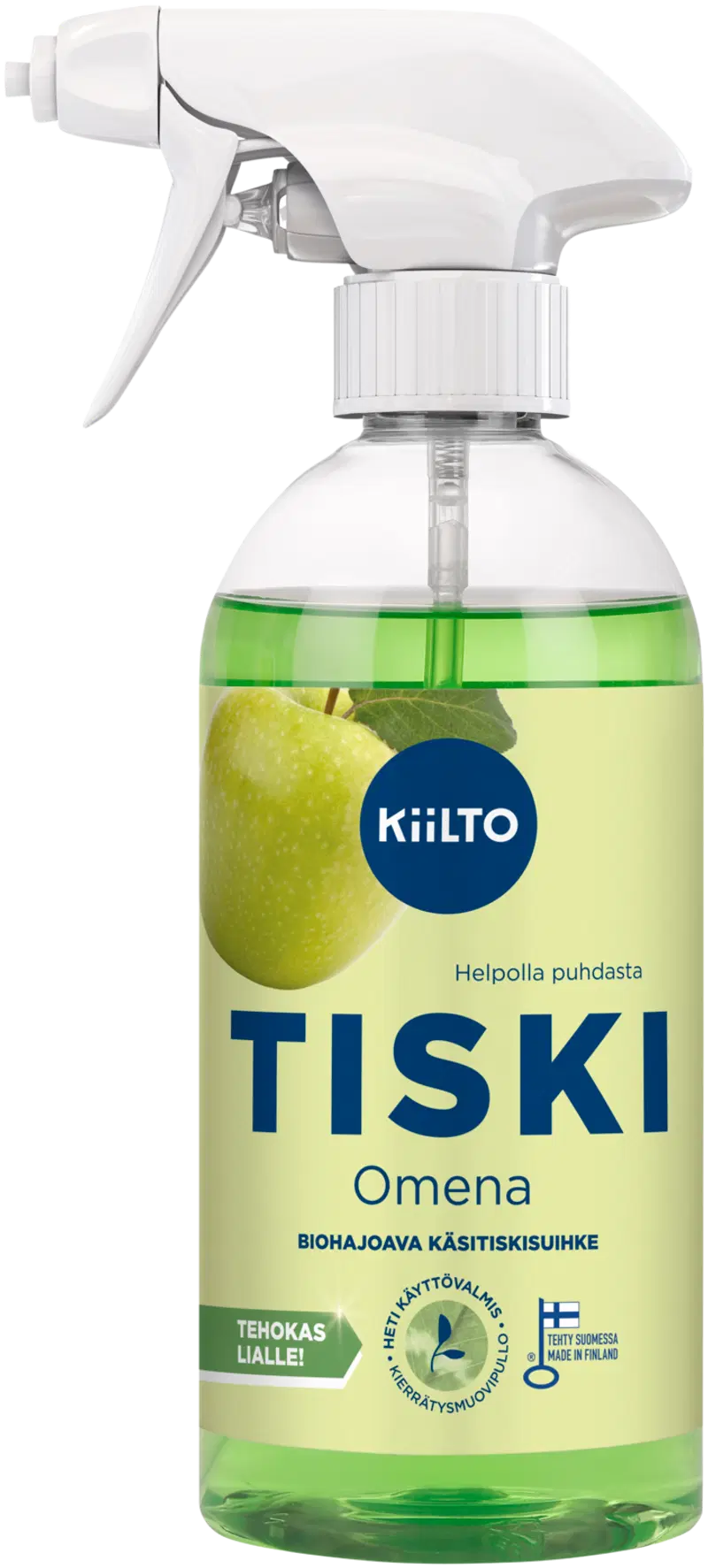 Kiilto биоразлагаемый спрей для мытья посуды для рук Яблоко 475 мл