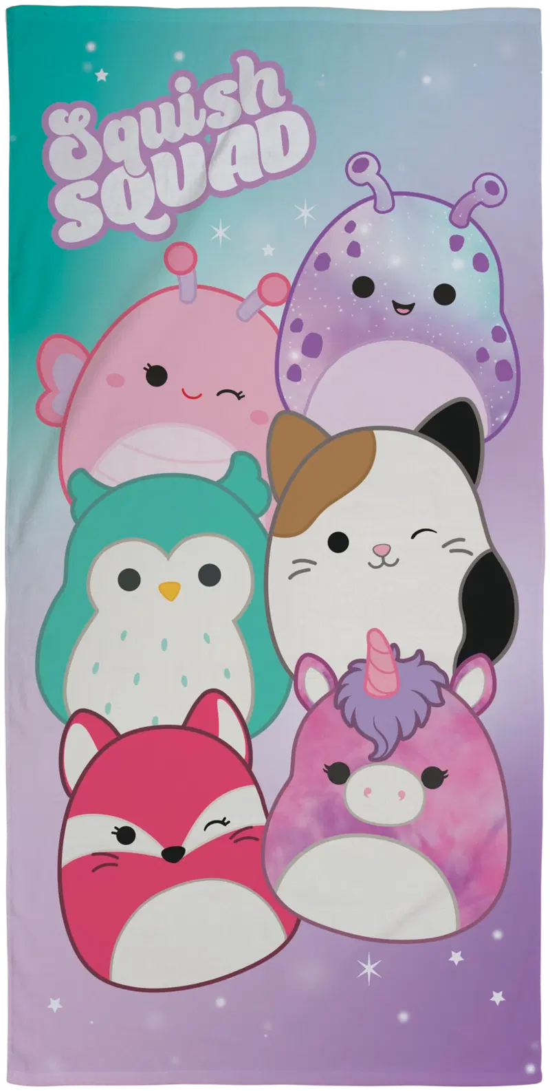 Детское банное полотенце Squishmallows 70 х 140 см. (цвет многоцветный)