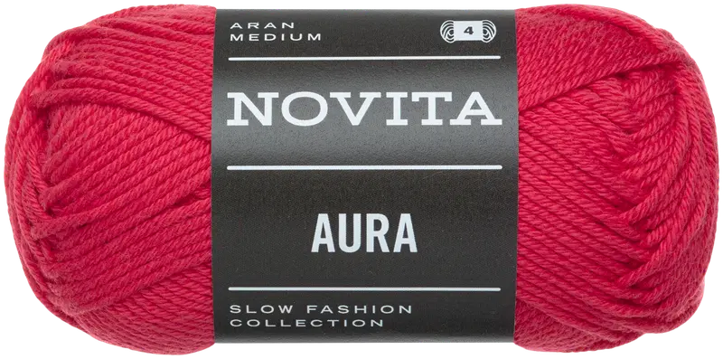 Novita хлопковая нить Aura 50 г страсть (цвет страсть)