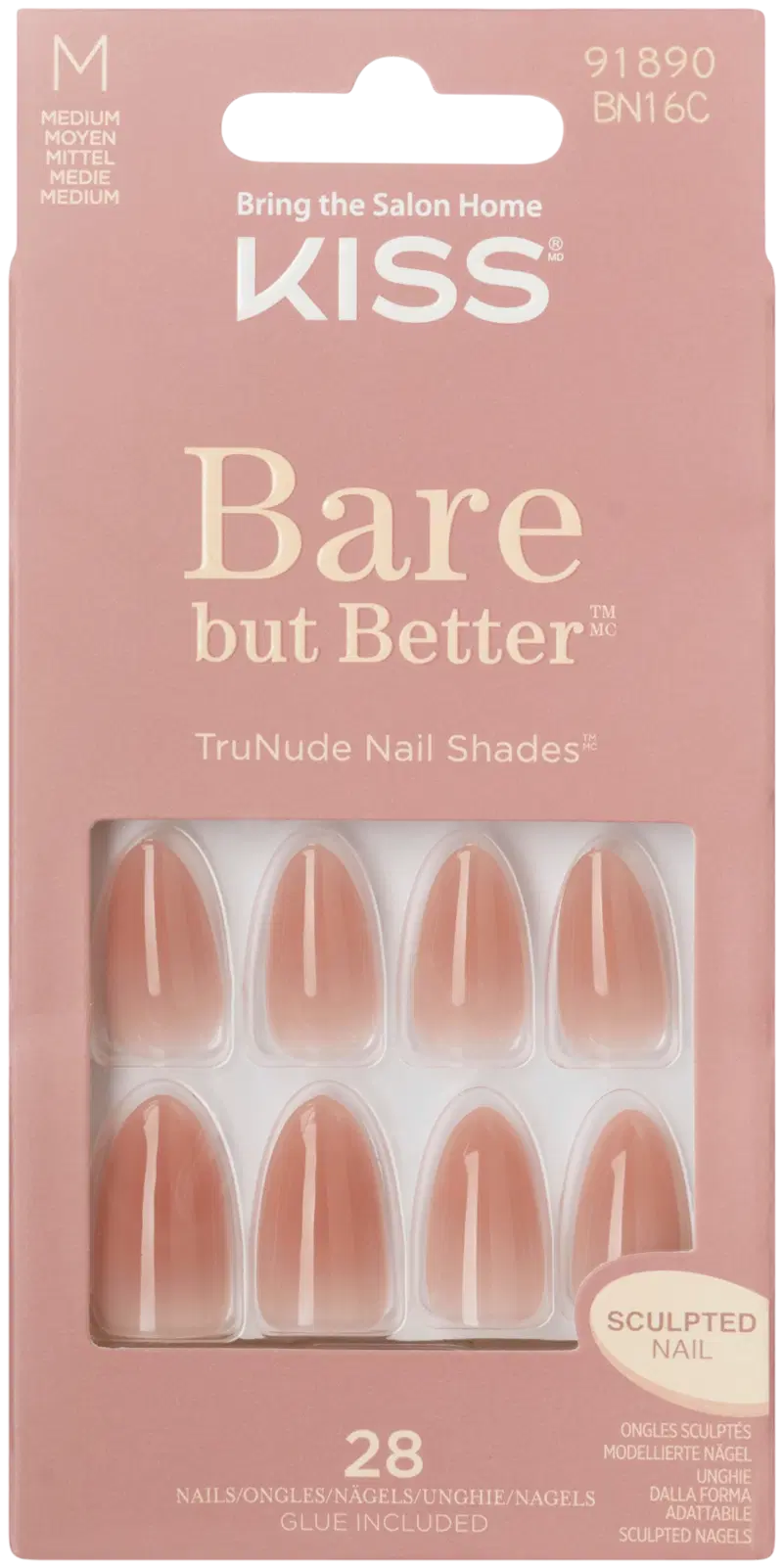 Kiss Bare But Better Nails Fairest Nude 28 шт.