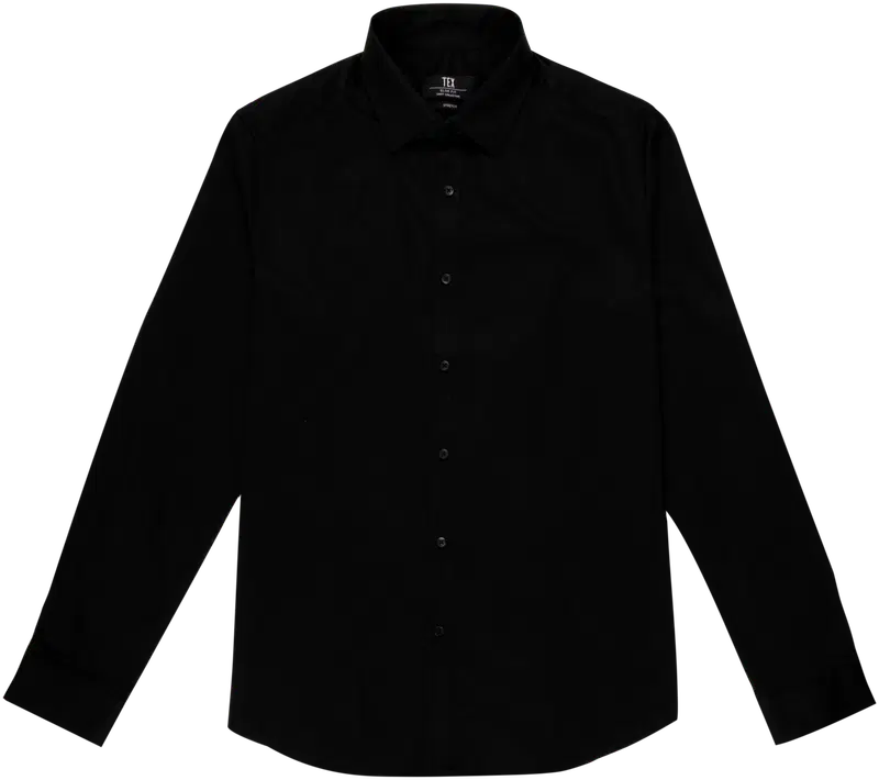 Мужская рубашка стрейч TEX Satin I589867 (размер 47/48, цвет ЧЕРНЫЙ 1)