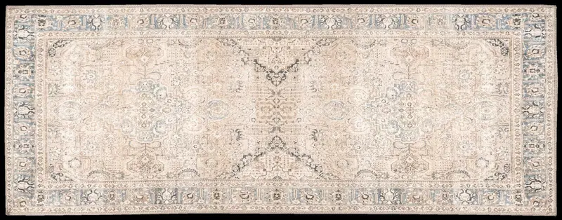 Ковер для прихожей Hestia синель Antique 80x150см, цвет серый (цвет светло-серый/бежевый/синий)