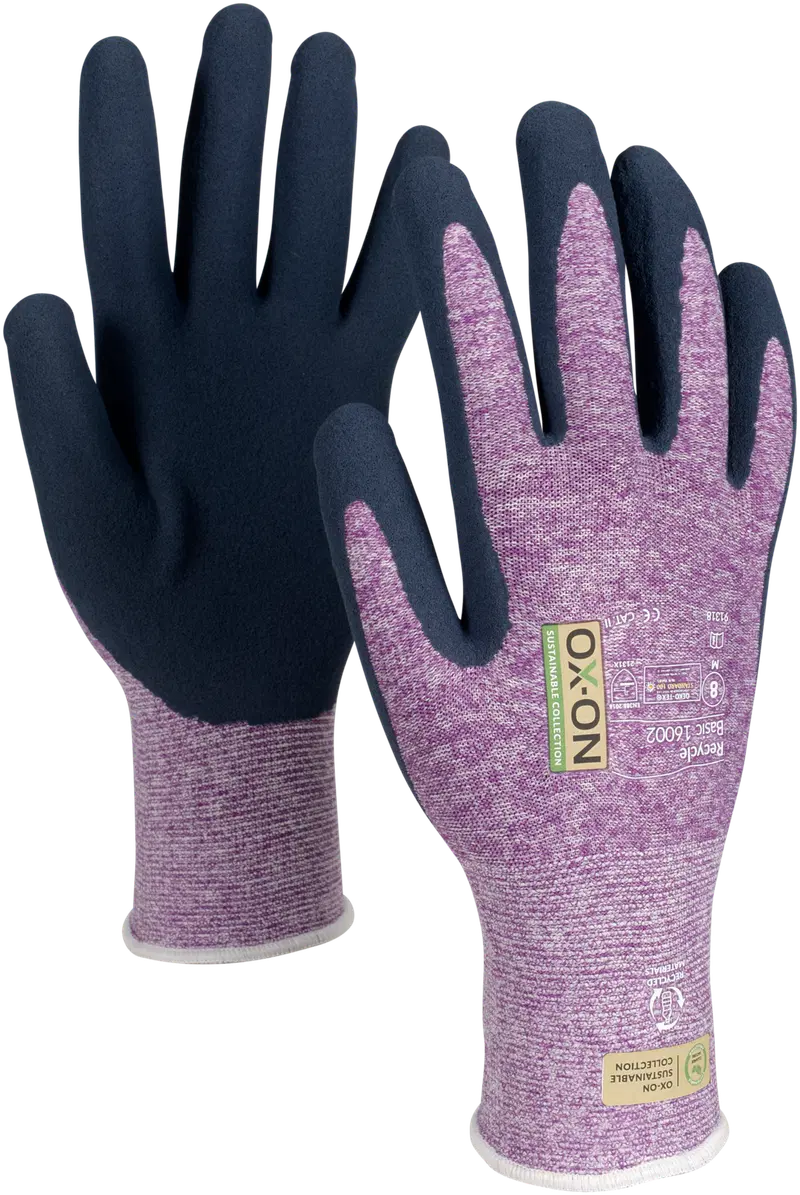 Садовые перчатки OX-ON Recycled Basic 16002 (размер 7, цвет Сирень)