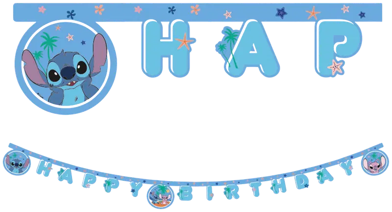 Баннер Decorata Party Stitch & Angel с днем ​​рождения