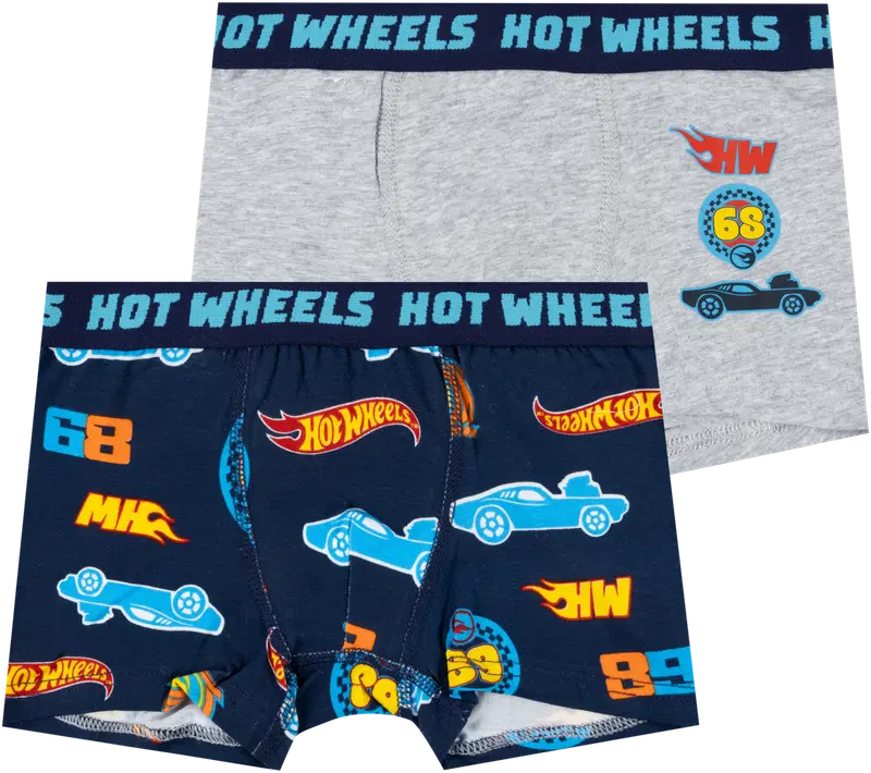 Боксеры для мальчиков Hot Wheels A2-9966, 2 шт. (размер 110-116 СМ, цвет Синий/Серый мел)