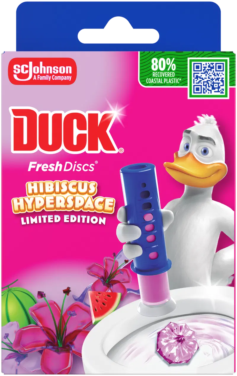 Стартовый набор освежителя для туалета Duck Hibiscus Hyperspace 36 мл