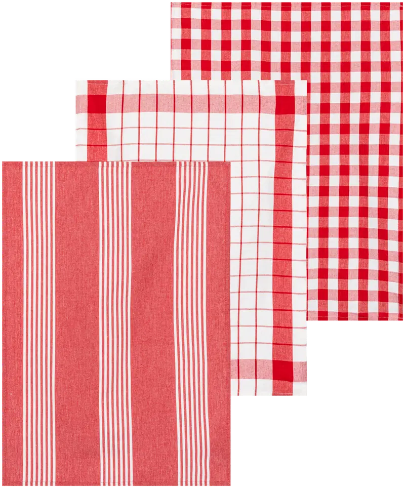 Полотенца кухонные Tex Home Stripes 3 шт красные (цвет РУЖА)