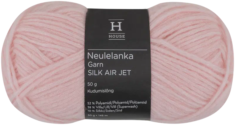 Домашняя пряжа Silk Air Jet 50 г Светло-розовый 12083 (цвет светло-розовый)