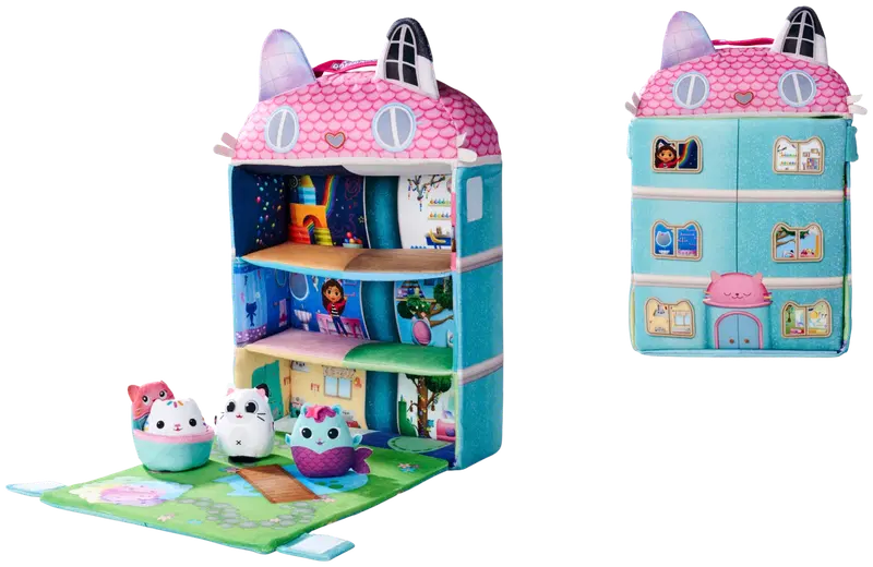 Мягкий игровой набор Gabby's Dollhouse и 3 мягкие фигурки.