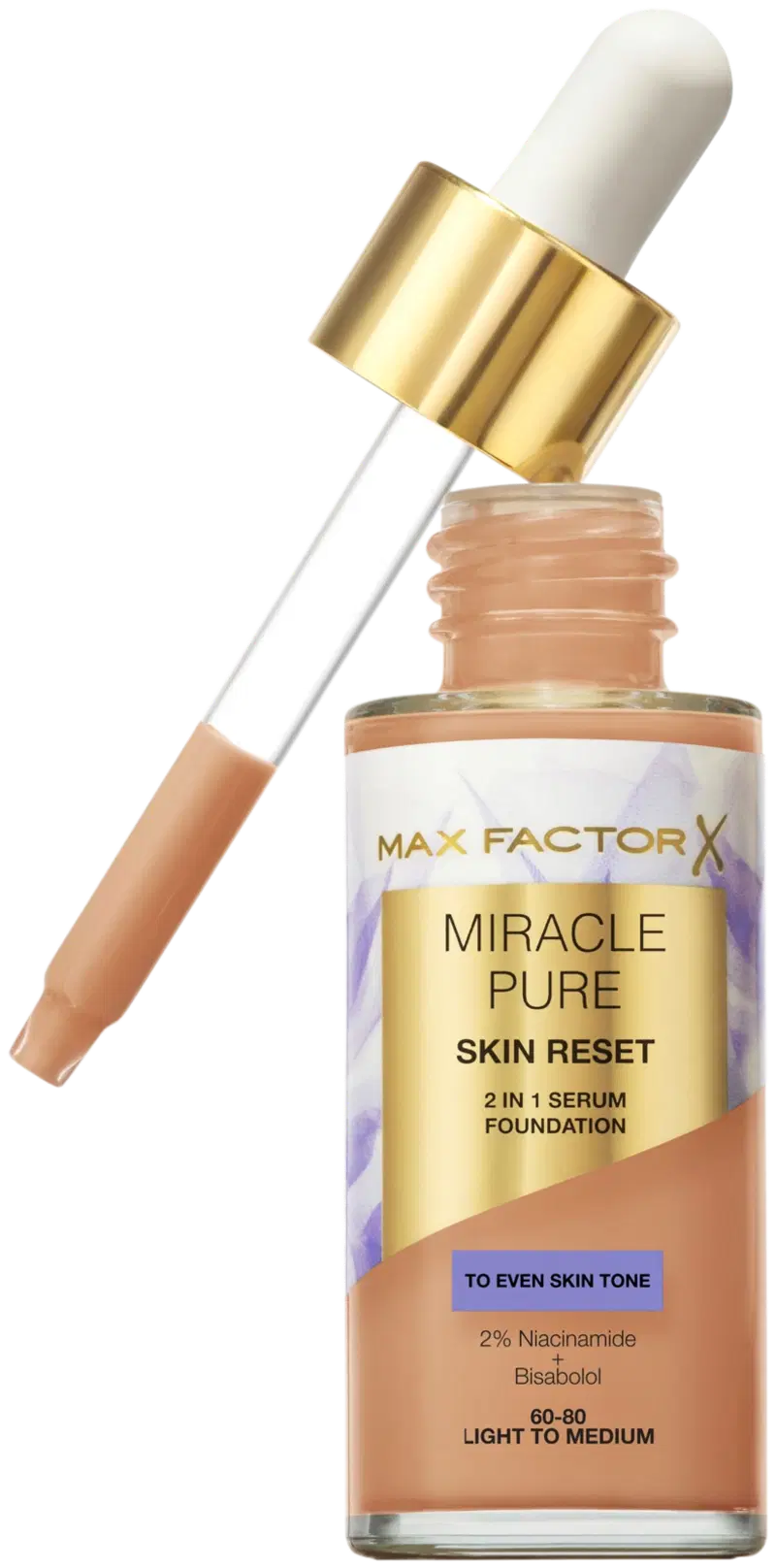Max Factor Miracle Pure Serum Foundation 40-60 Light 30 мл (размер 30 МЛ, цвет 60-80 от легкого до среднего)