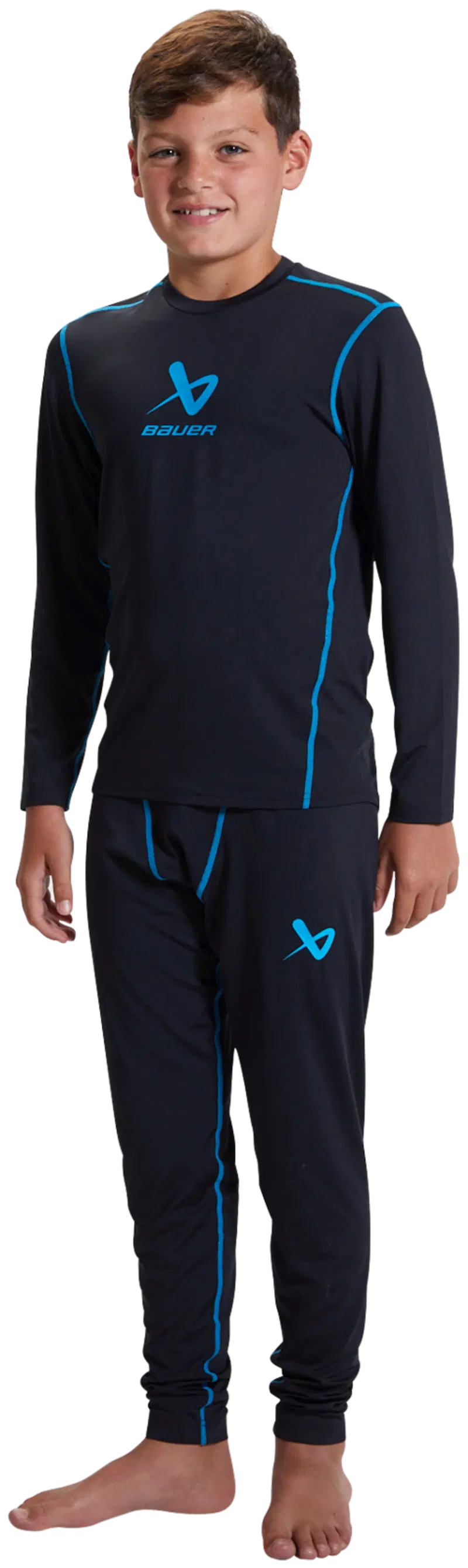 Техническая майка Bauer с длинными рукавами YTH (размер С, цвет ЧЕРНЫЙ)