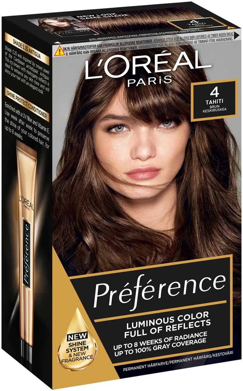 L'Oréal Paris Préférence 4 Tahiti Natural Brown Средне-коричневый перманентный цвет 1 шт. (цвет Таити Натуральный Коричневый)