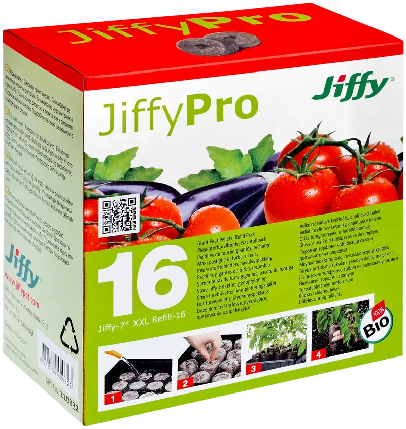 Торфяные пеллеты Jiffy 16 шт 50 мм