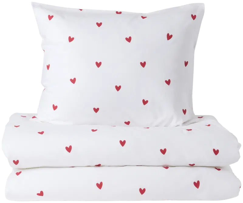 Åhléns Home Комплект пододеяльников Nora Red Heart 150x210+50x60 см (цвет красный/белый)