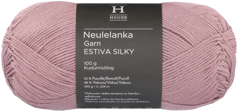 Пряжа домашняя бамбуковая смесовая вискоза-хлопок Estiva Silky 100 г Dusty Rose 12928 (цвет пыльная роза)