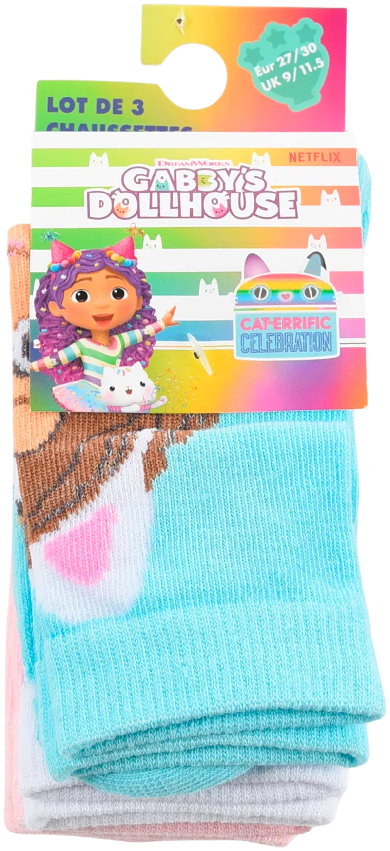 Детские качественные носки Gabby's Dollhouse 3 пары (размер 23-26, цвет Пакет 2)