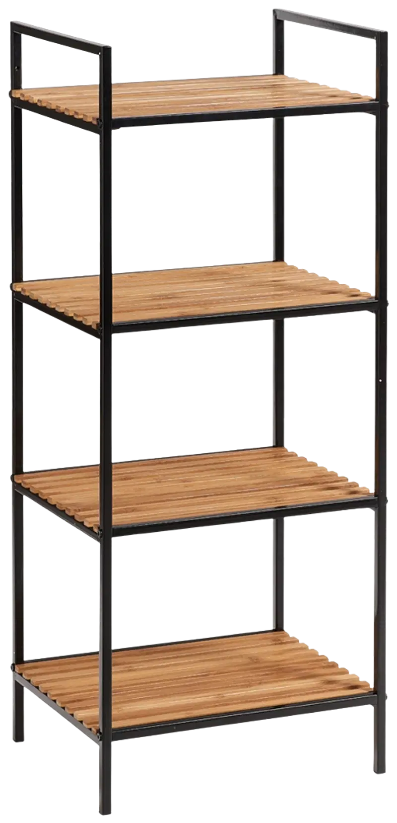 Zeller Shelf 4 полки бамбук-металл черный (цвет черный)