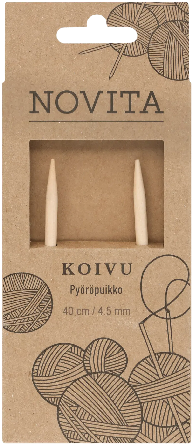 Круговые спицы Novita 40 см береза ​​4,5 мм