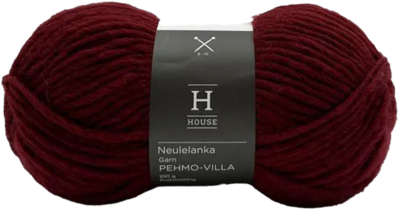 Пряжа домашняя Мягкая шерсть 112706 100 г Wine Red 10835 (цвет Вино красное)