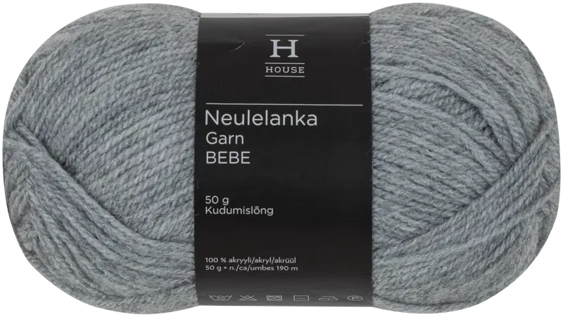 Домашняя пряжа Bebe 50 г светло-серый меланж 195 (цвет светло-серый меланж)
